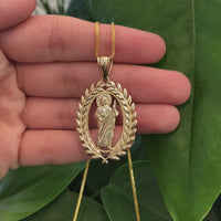 14k Yellow Gold Jesus Charm Necklace