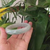 Baikalla "Classic Bangle" Ice Blue-Green Jadeite Jade Bangle ( 57.3 mm ) #587
