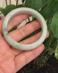 Baikalla™ "Classic Bangle" Genuine Burmese Green Jadeite Jade Bangle Bracelet (57 mm) 