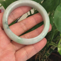 Baikalla™ "Classic Bangle" Genuine Burmese Green Jadeite Jade Bangle Bracelet (57 mm) #177