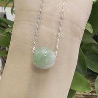 Baikalla™ "Good Luck Button" Necklace Rich Forest Green Jade Lucky TongTong Pendant Necklace