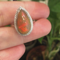 Baikalla™ "Louise" 18k Gold Pear Shape Ethiopian Opal Ring w/ Diamonds