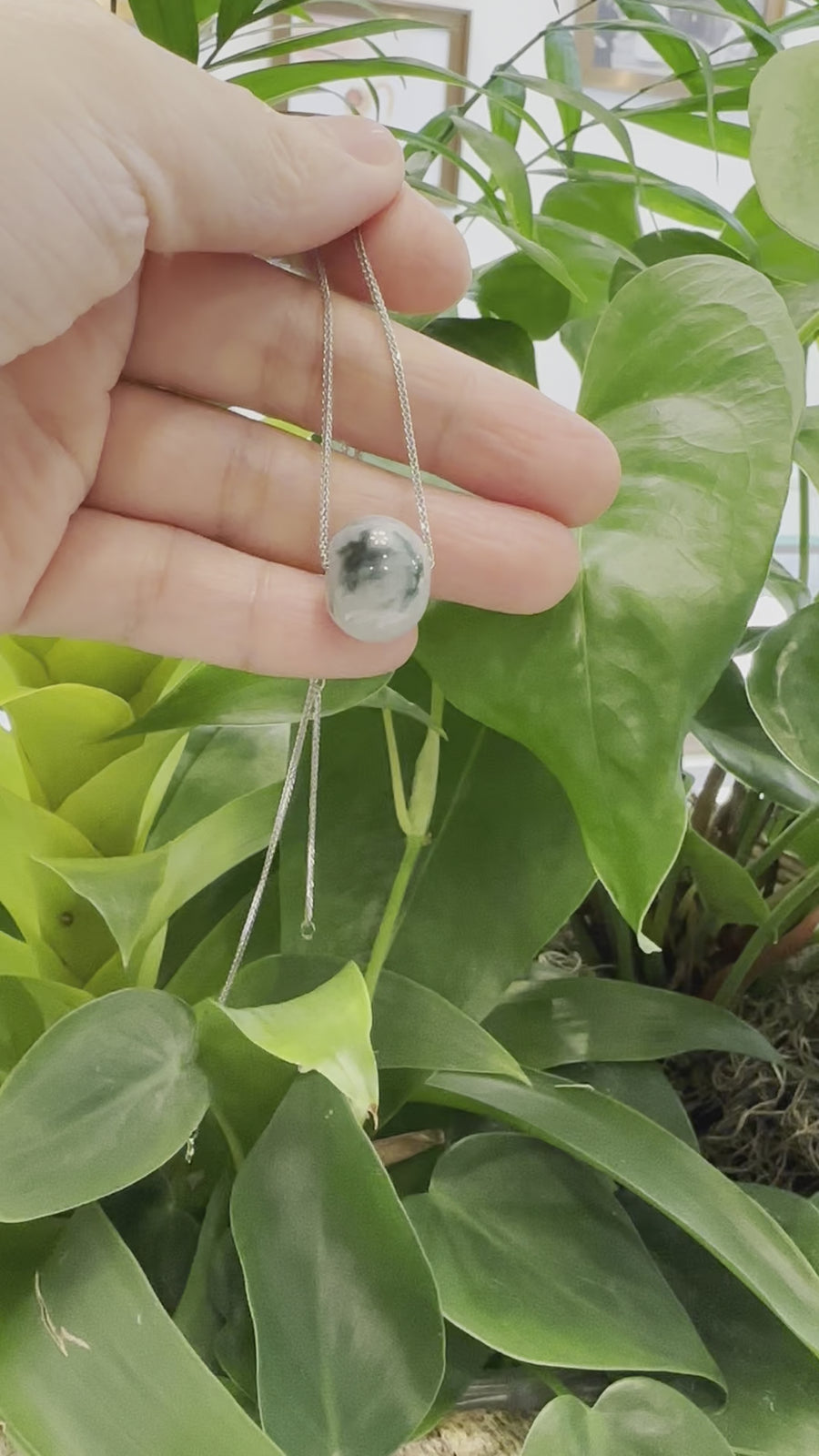 Baikalla™ "Good Luck Button" Necklace Real Ice Blue Green Jade Lucky KouKou Pendant Necklace