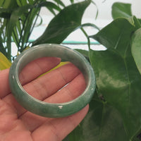 Baikalla Blue-Green Natural Jadeite Jade Bangle Bracelet (55.53mm) #885