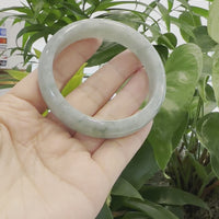 Baikalla Blue-Green Classic Real Jadeite Jade Bangle Bracelet (60.47mm) #393
