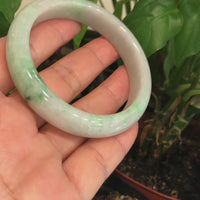 Baikalla™ "Classic Bangle" Genuine Burmese Green Jadeite Jade Bangle Bracelet (58.4 mm) #169