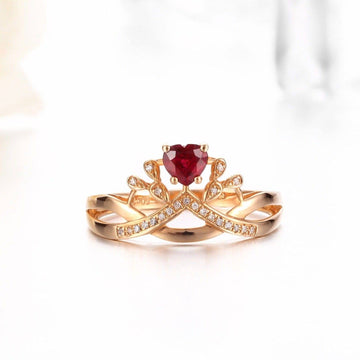 Baikalla Jewelry Gold Ruby Ring Baikalla™  18k Rose Gold & Natural A Ruby ( 1/2 ct ) Ring With Diamonds