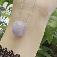 Baikalla "Good Luck Button" Necklace Lavender Jadeite Jade Lucky KouKou Pendant Necklace