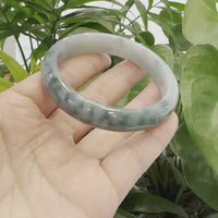 Baikalla Blue-Green Classic Real Jadeite Jade Bangle Bracelet (59.33mm) #397