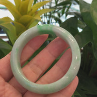 Genuine Burmese Vibrant Green Jadeite Jade Bangle Bracelet (53 mm) #236