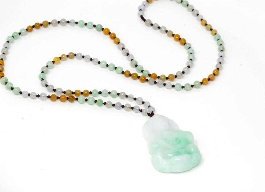 Baikalla Jewelry jade Genuine Burmese Jadeite Jade Guanyin Pendant Necklace(N1)