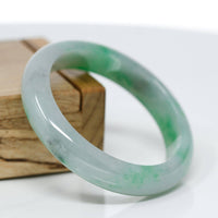 Baikalla Jewelry Jadeite Jade Bangle Bracelet Genuine Burmese Jadeite Jade Bangle Bracelet (56 mm) #62