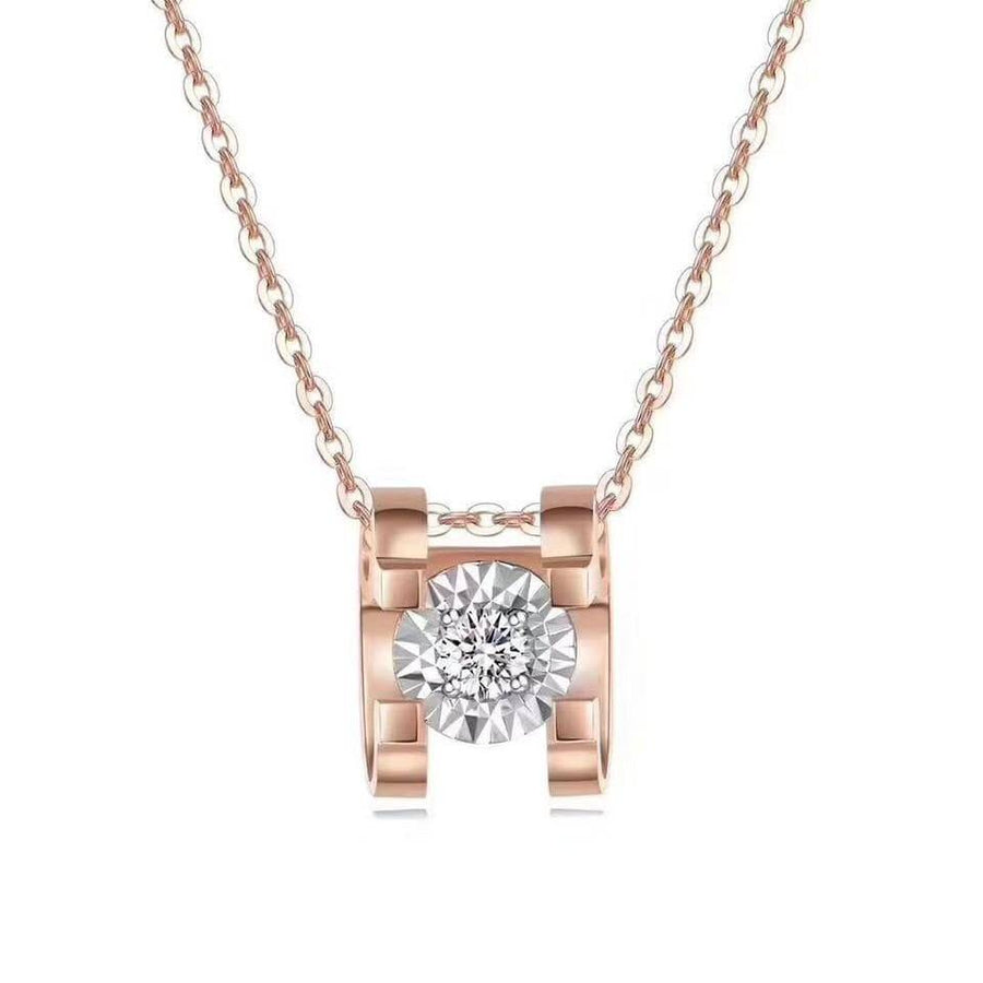 Baikalla Jewelry Gold Diamond Necklace 18k Rose Gold Baikalla™ "You are the only one to me" 18k gold diamond necklace