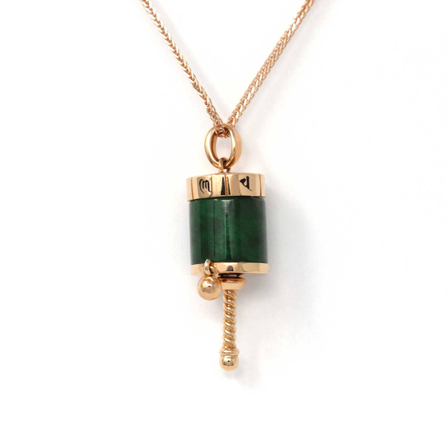Baikalla Jewelry Gold Jadeite Necklace 18k Rose Gold Genuine Burmese Jadeite Jade Pendant Necklace - Buddha Dharma