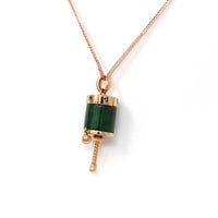 Baikalla Jewelry Gold Jadeite Necklace 18k Rose Gold Genuine Burmese Jadeite Jade Pendant Necklace - Buddha Dharma