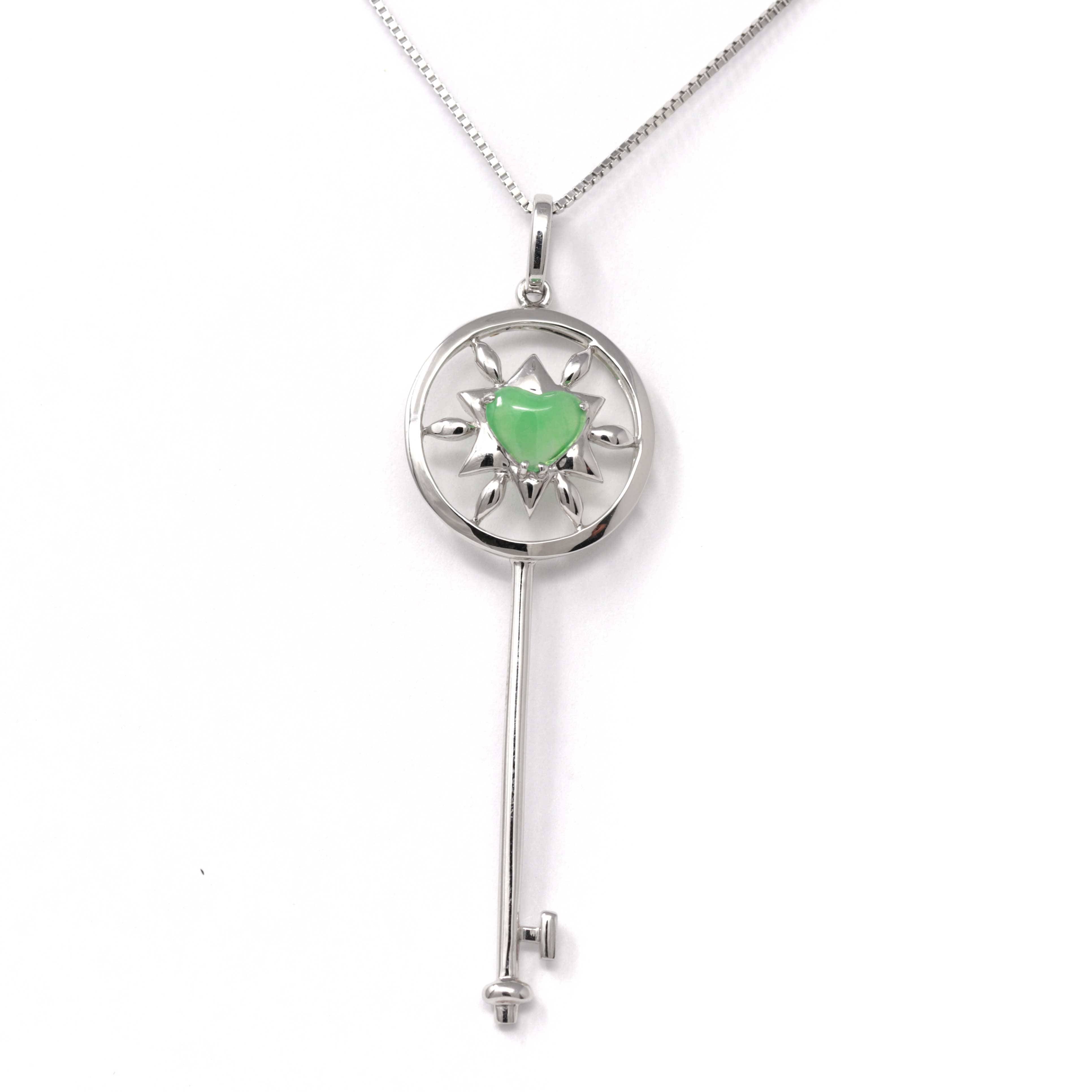 Jade Initials Key Jadeite Jade Key Pendant Necklace | Real Jade Jewelry | Baikalla.com – BKLA