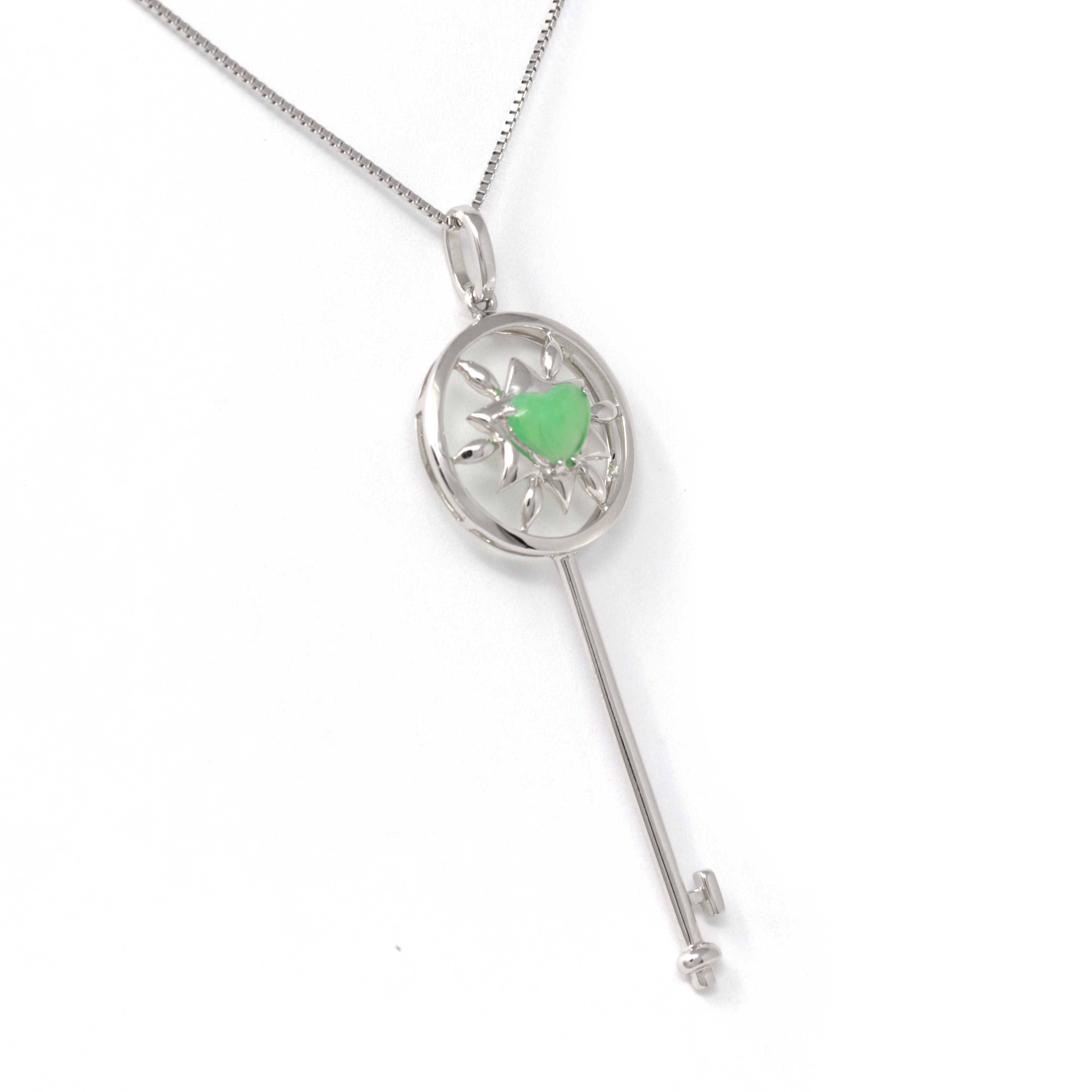 Jadeite Jade Key Pendant Necklace | Real Jade Jewelry | Baikalla.com – BKLA