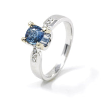 Baikalla Jewelry Gold Sapphire Ring 18k White Gold Natural Blue Sapphire Engagement Ring